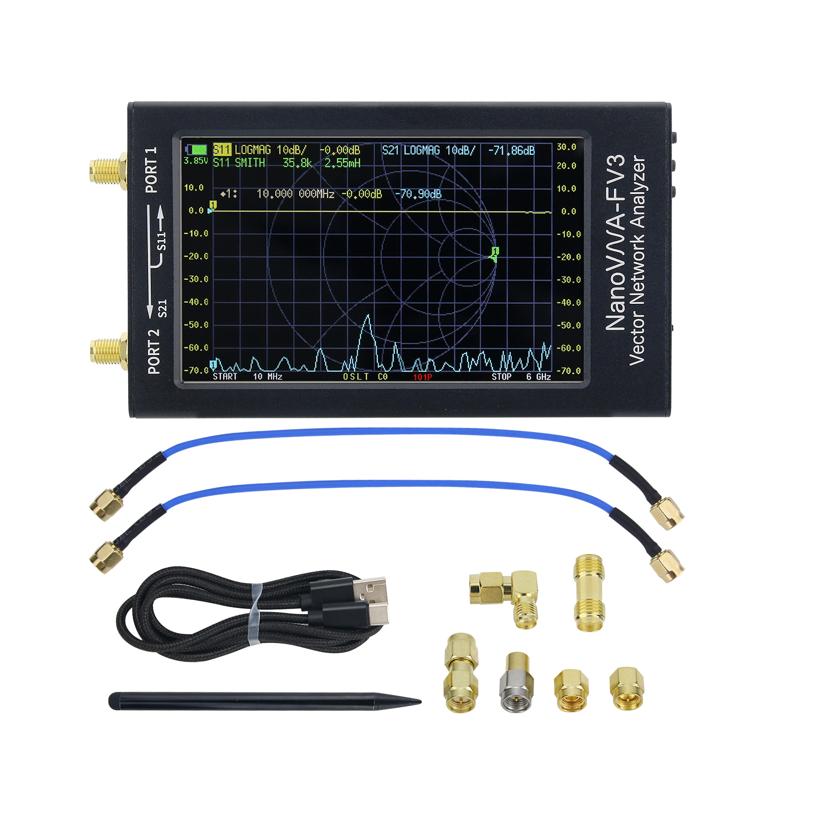NanoVNA-F V3 1MHz-6GHz Portabl - Power Tools Vector incelemesi ve fiyatı