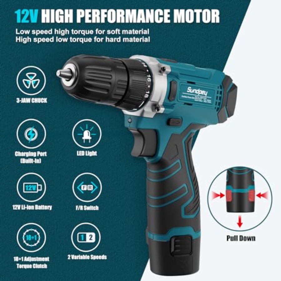 Sundpey Tool Kit 206PCs with D - Power Tools Combo Kits incelemesi ve fiyatı